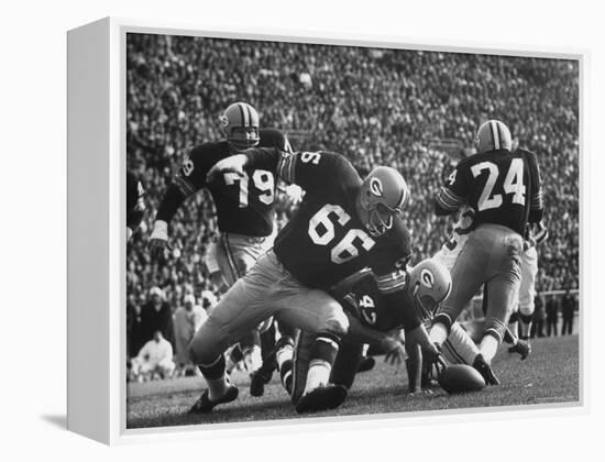 Green Bay Packers Playing a Game-George Silk-Framed Premier Image Canvas