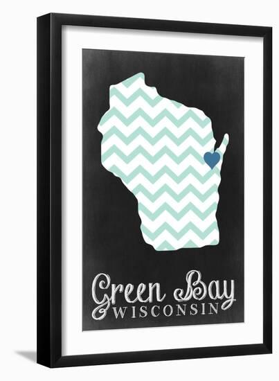 Green Bay, Wisconsin - Chalkboard-Lantern Press-Framed Art Print