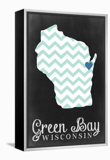 Green Bay, Wisconsin - Chalkboard-Lantern Press-Framed Stretched Canvas