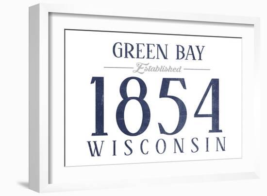 Green Bay, Wisconsin - Established Date (Blue)-Lantern Press-Framed Art Print