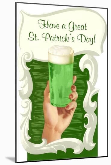 Green Beer for St. Patrick's Day-null-Mounted Art Print