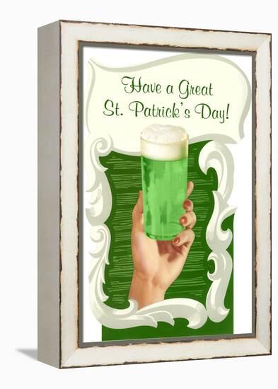 Green Beer for St. Patrick's Day-null-Framed Stretched Canvas