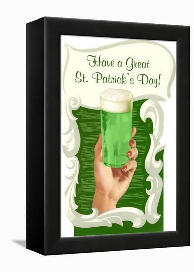 Green Beer for St. Patrick's Day-null-Framed Stretched Canvas