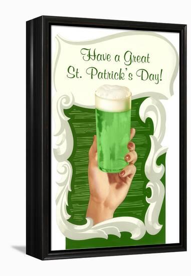 Green Beer for St. Patrick's Day-null-Framed Stretched Canvas