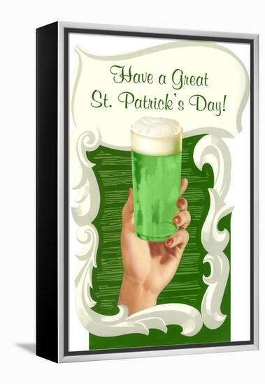 Green Beer for St. Patrick's Day-null-Framed Stretched Canvas