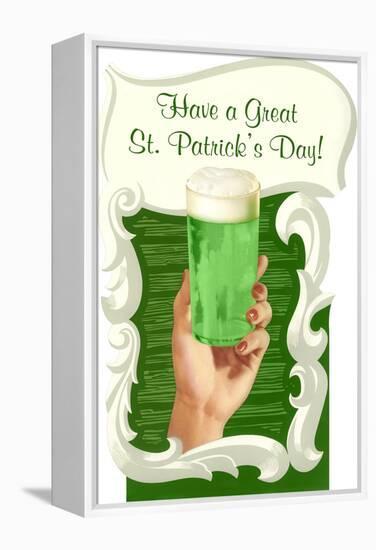 Green Beer for St. Patrick's Day-null-Framed Stretched Canvas