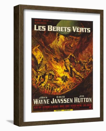 Green Berets, French Movie Poster, 1968-null-Framed Art Print