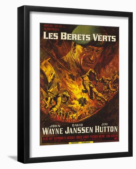 Green Berets, French Movie Poster, 1968-null-Framed Art Print