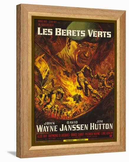 Green Berets, French Movie Poster, 1968-null-Framed Stretched Canvas