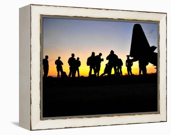 Green Berets Prepare to Board a KC-130 Aircraft-Stocktrek Images-Framed Premier Image Canvas