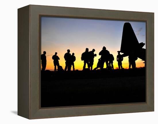Green Berets Prepare to Board a KC-130 Aircraft-Stocktrek Images-Framed Premier Image Canvas