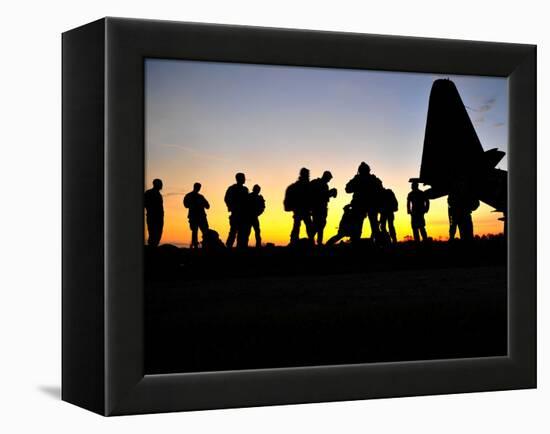 Green Berets Prepare to Board a KC-130 Aircraft-Stocktrek Images-Framed Premier Image Canvas