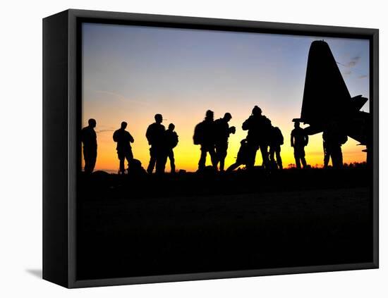 Green Berets Prepare to Board a KC-130 Aircraft-Stocktrek Images-Framed Premier Image Canvas