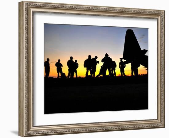 Green Berets Prepare to Board a KC-130 Aircraft-Stocktrek Images-Framed Photographic Print