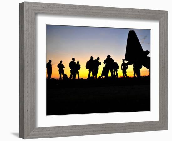 Green Berets Prepare to Board a KC-130 Aircraft-Stocktrek Images-Framed Photographic Print