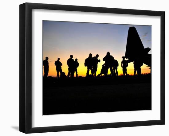 Green Berets Prepare to Board a KC-130 Aircraft-Stocktrek Images-Framed Photographic Print