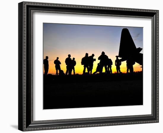 Green Berets Prepare to Board a KC-130 Aircraft-Stocktrek Images-Framed Photographic Print