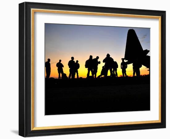 Green Berets Prepare to Board a KC-130 Aircraft-Stocktrek Images-Framed Photographic Print