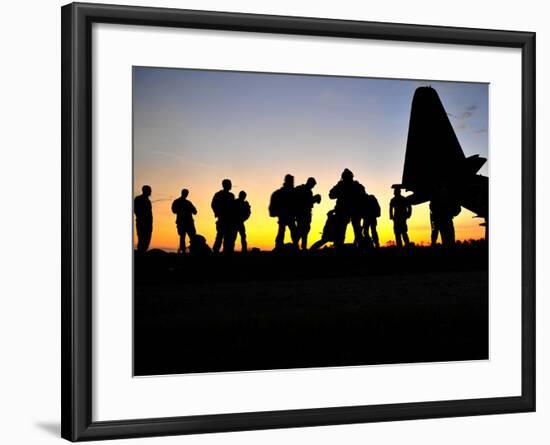 Green Berets Prepare to Board a KC-130 Aircraft-Stocktrek Images-Framed Photographic Print