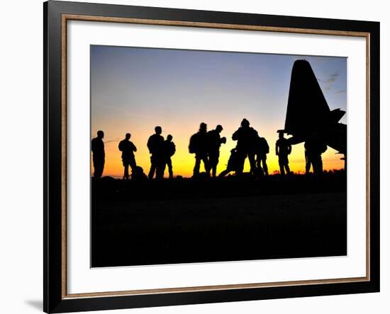 Green Berets Prepare to Board a KC-130 Aircraft-Stocktrek Images-Framed Photographic Print