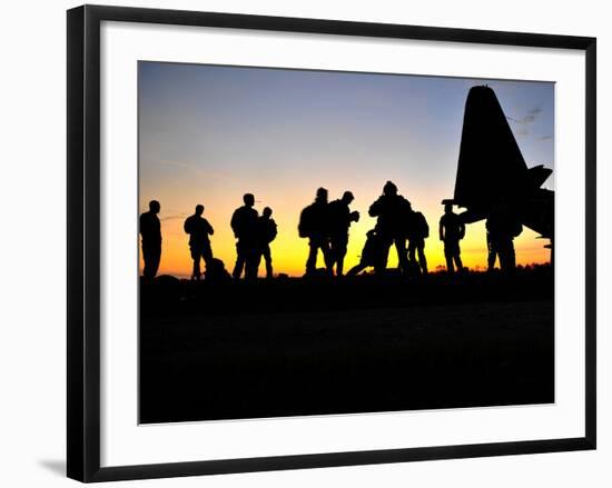 Green Berets Prepare to Board a KC-130 Aircraft-Stocktrek Images-Framed Photographic Print
