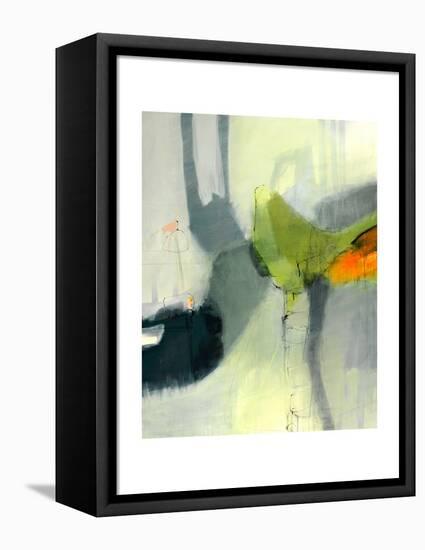 Green Bird-Sidsel Brix-Framed Stretched Canvas