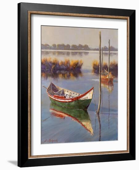 Green Boat-Nenad Mirkovich-Framed Art Print