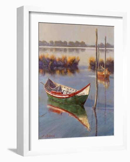 Green Boat-Nenad Mirkovich-Framed Art Print