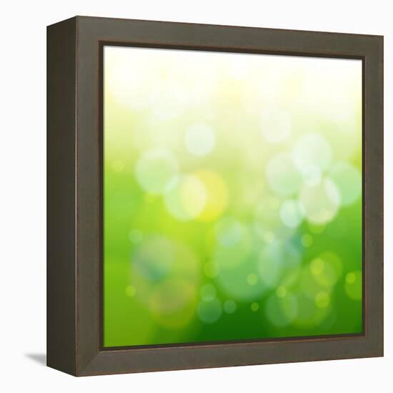 Green Bokeh Abstract Light--Vladimir--Framed Stretched Canvas