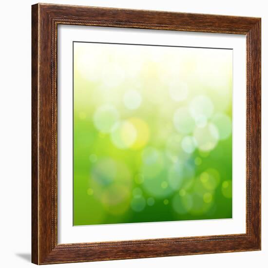 Green Bokeh Abstract Light--Vladimir--Framed Premium Giclee Print