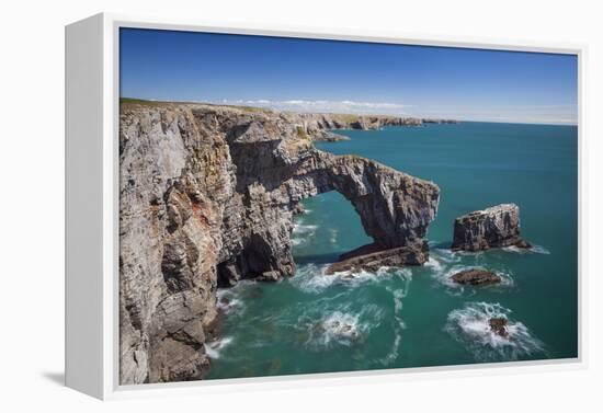 Green Bridge of Wales, Pembrokeshire Coast, Wales, United Kingdom-Billy Stock-Framed Premier Image Canvas