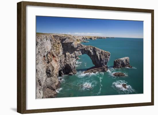 Green Bridge of Wales, Pembrokeshire Coast, Wales, United Kingdom-Billy Stock-Framed Photographic Print