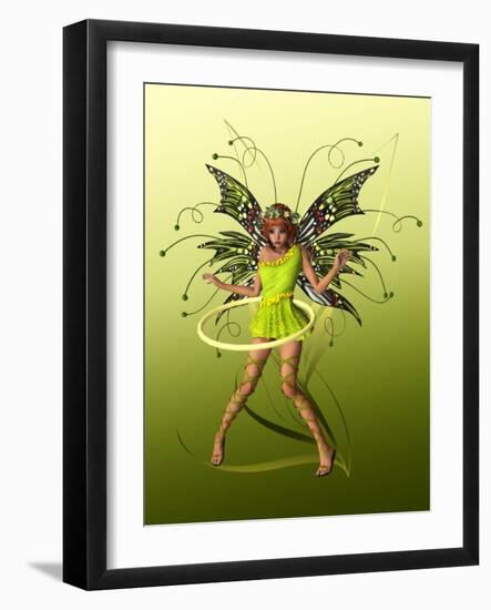 Green Butterfly Fae-Atelier Sommerland-Framed Art Print