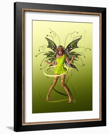 Green Butterfly Fae-Atelier Sommerland-Framed Art Print