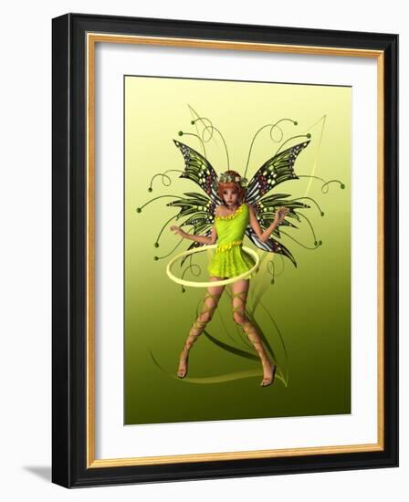 Green Butterfly Fae-Atelier Sommerland-Framed Art Print