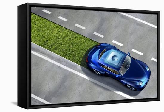 Green Car, Conceptual Image-SMETEK-Framed Premier Image Canvas