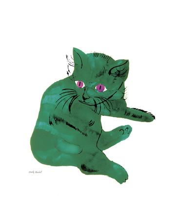 Canvas Giclee C-Cat Red Warhol C-Cat Cat art Artist Cat by beckyzimm design