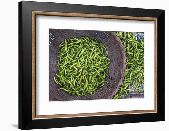 Green Chillies in Hpa an Morning Market, Kayin State (Karen State), Myanmar (Burma), Asia-Matthew Williams-Ellis-Framed Photographic Print