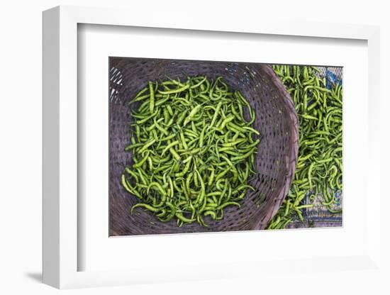 Green Chillies in Hpa an Morning Market, Kayin State (Karen State), Myanmar (Burma), Asia-Matthew Williams-Ellis-Framed Photographic Print