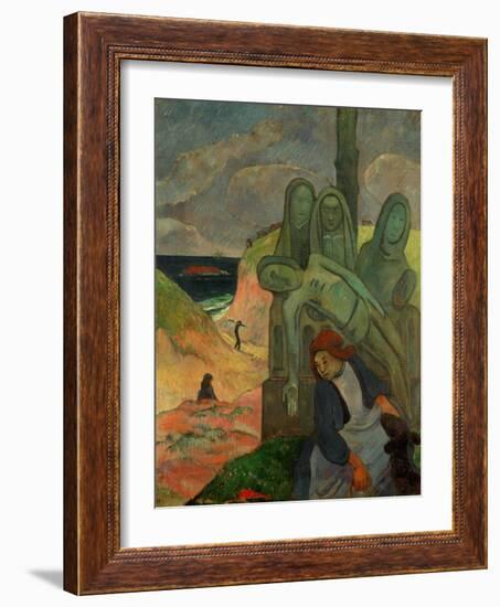 Green Christ, 1889, Inspired by the Calvaires, the Calvary-Sculptures of Brittany-Paul Gauguin-Framed Giclee Print