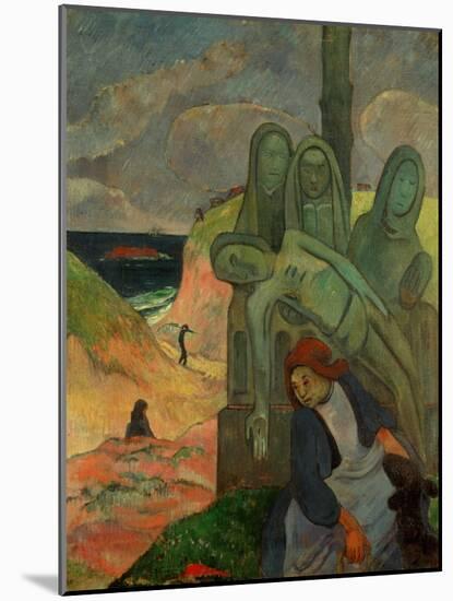 Green Christ, 1889, Inspired by the Calvaires, the Calvary-Sculptures of Brittany-Paul Gauguin-Mounted Giclee Print