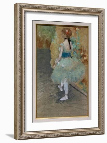 Green dancer. Around 1878. Pastel on paper.-Edgar Degas-Framed Giclee Print