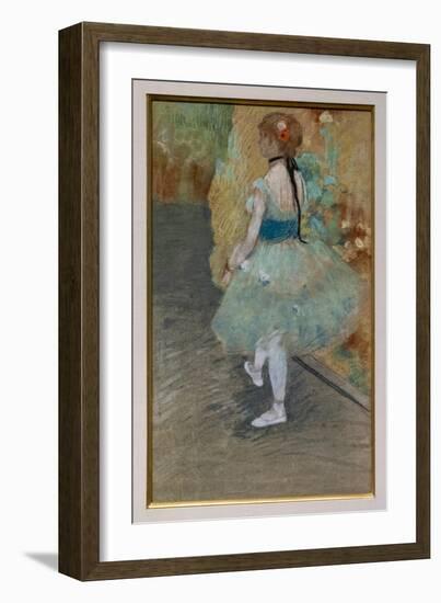 Green dancer. Around 1878. Pastel on paper.-Edgar Degas-Framed Giclee Print