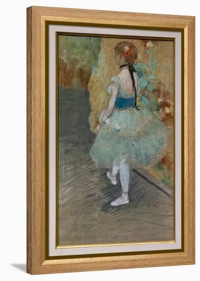 Green dancer. Around 1878. Pastel on paper.-Edgar Degas-Framed Premier Image Canvas