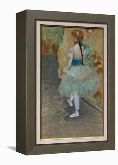 Green dancer. Around 1878. Pastel on paper.-Edgar Degas-Framed Premier Image Canvas