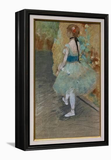 Green dancer. Around 1878. Pastel on paper.-Edgar Degas-Framed Premier Image Canvas