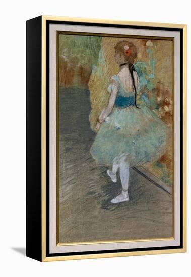 Green dancer. Around 1878. Pastel on paper.-Edgar Degas-Framed Premier Image Canvas