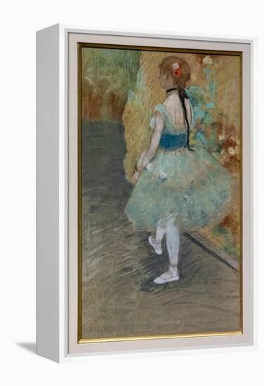 Green dancer. Around 1878. Pastel on paper.-Edgar Degas-Framed Premier Image Canvas