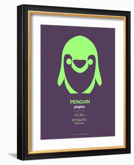 Green Dolphin Multilingual Poster-NaxArt-Framed Art Print