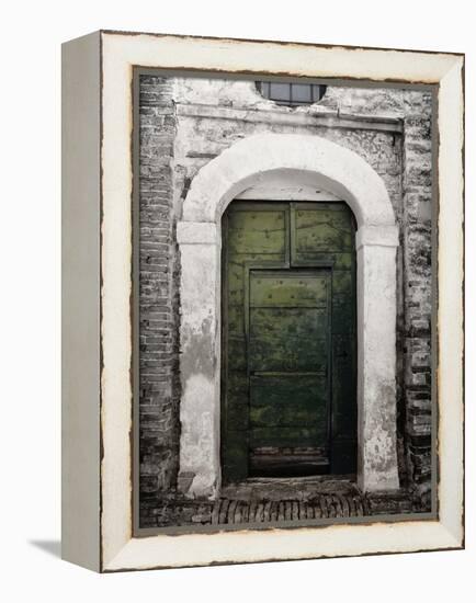 Green door in Penne-Andrea Costantini-Framed Premier Image Canvas